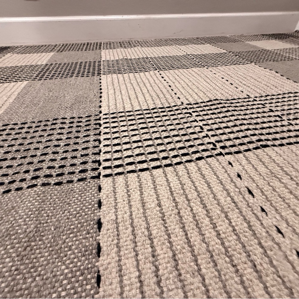 Checkered Gray and Black Modern Farmhouse Rug